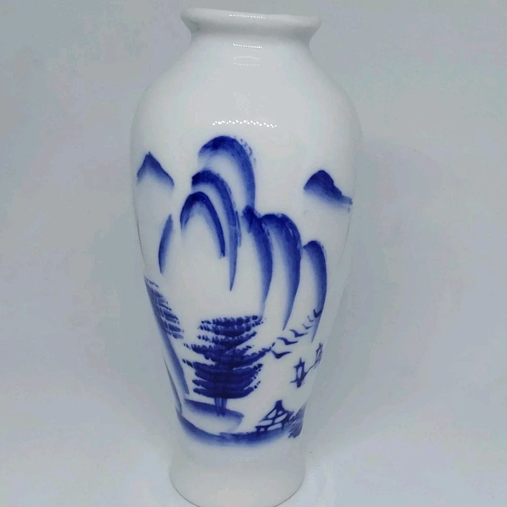 Vintage Delfts Blue & White Bud Vase Hand Painted‎ 4